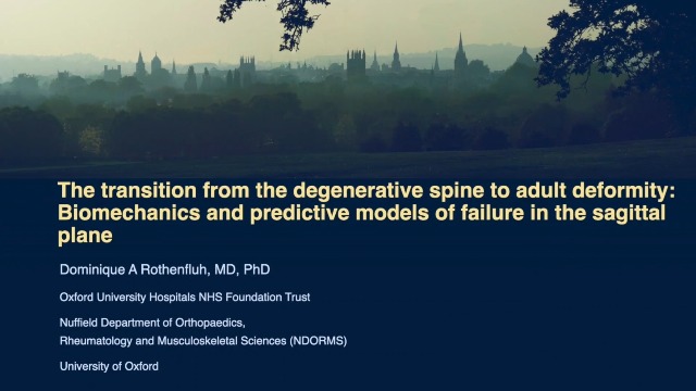 Dr Dominique Rothenfluh's presentation in International Online Debate Program of 27th JPSTSS on 2 Oct 2020
"The transition from the degenerative spine to adult deformity: Biomechanics and predictive models of failure in the sagittal plane"